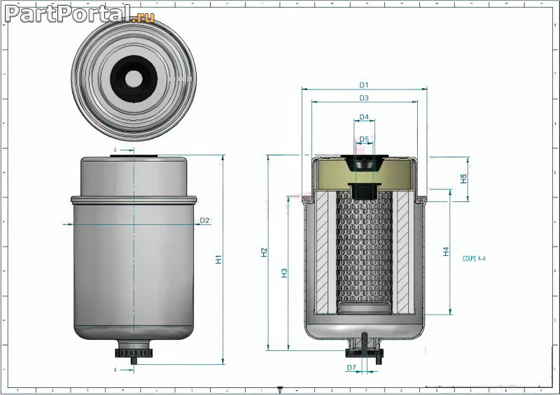 Технические характеристики фильтра топлива 320-07483 JCB Технические характеристики фильтра топлива 320-07483 JCB